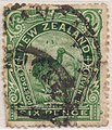 Новозеландська поштова марка, що зображує ківі (1898 р.)