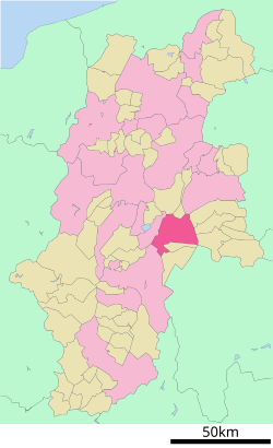 Location of Chino in Nagano Prefecture