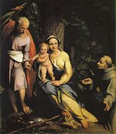 Correggio Rest on Flight to Egypt, 124 × 107 cm.