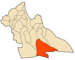 Localização da cidade dentro da província de Laghouat