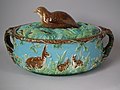 Pie dish, coloured glazes, c. 1877, spectacularly naturalistic in style