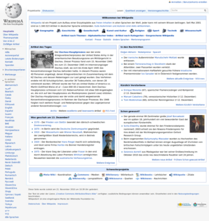 Hlavní strana Německé Wikipedie