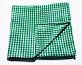 Green and white check Gingham cloth