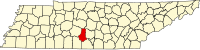 Map of Tennessee highlighting Marshall County