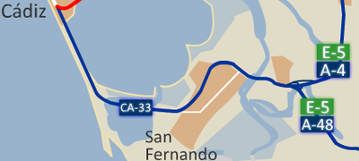Autovía CA-33 de San Fernando a Cádiz