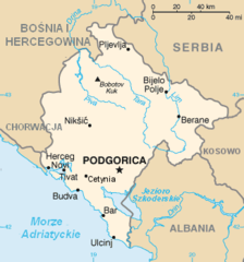 Mapa Czarnogóry
