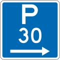 (R6-30) Parking Permitted: 30 Minutes (on the right of this sign, standard hours)