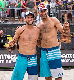 Nick Lucena and Phil Dalhausser at the AVP Austin Open 2017.jpg