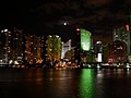 The northern Brickell skyline at night as seen from the Mandarin Oriental on Brickell Key