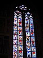 Window with neo-Gothic stained glass