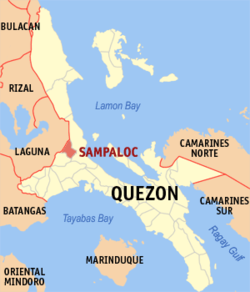 Mapa ning Quezon ampong Sampaloc ilage