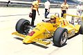 Rick Mears in a Penske PC-16 chassis during the first week of practice for the 1987 Indianapolis 500.