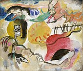 Wassily Kandinsky, 1912, Improvisation 27 (Garden of Love II), oil on canvas, 47 3/8 x 55 1/4 in. (120.3 x 140.3 cm), The Metropolitan Museum of Art, New York. Exhibited at the 1913 Armory Show