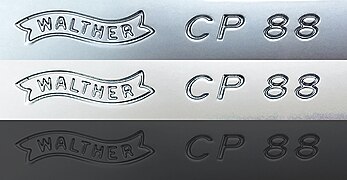 Oberflächen-Ausführungen der CP 88 (von oben): Polished Chrome, Nickel, schwarz brüniert