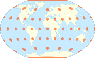 The Winkel tripel projection with Tissot's indicatrix of deformation