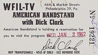 American Bandstand 1962 ticket.JPG