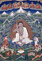 ミラレパ図　19世紀から20世紀初頭　ブータン　ミラレパは、チベットの代表的な仏教実践者で、カギュ派の宗祖。