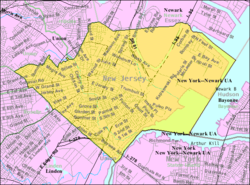 Census Bureau map of Elizabeth, New Jersey