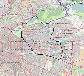 voir sur la carte de Villeurbanne