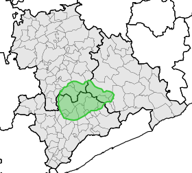 Situación en las comarcas de Osona, Vallés Oriental y La Selva.