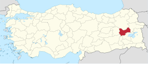 Provincie Muş na mapě Turecka