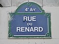 Plaque de rue de la rue du Renard.