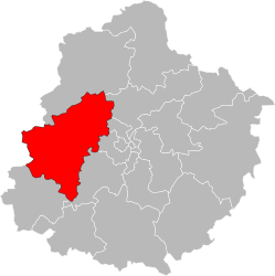 Cantone di Loué – Mappa