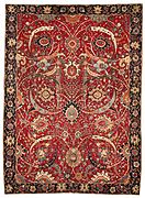 The Clark 'Sickle-Leaf', vine scroll and palmette carpet, probably Kirman, 17th century