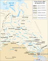 Mapa en francés del Obi donde está, a orillas del Irtish, Omsk