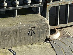 Bench mark on the Town Hall - geograph.org.uk - 5628892.jpg