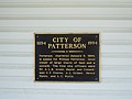 City of Patterson Plaque