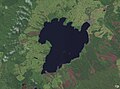 Image 23The scalloped bays indenting Lake Taupō's northern and western coasts are typical of large volcanic caldera margins. The caldera they surround was formed during the huge Oruanui eruption. (from Geography of New Zealand)