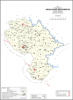 Location of Bihat Biram (#198) in Machhrehta block