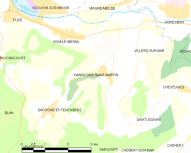 Mapa obce Hannogne-Saint-Martin