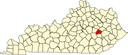 Lee County na mapě Kentucky