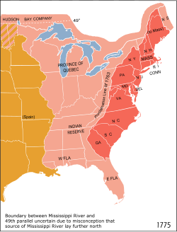 Тринадесетте колонии през 1775 г.