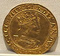 Moneta d'oro con l'effige coronato di Ferdinando