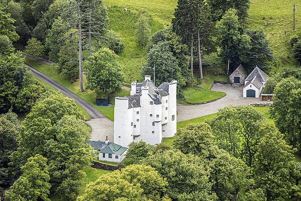 Aerial view of Edinample Castle