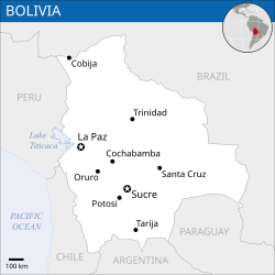 बोलिभिया Bolivia को स्थान