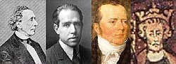 Hans Christian Andersen • Niels Bohr • Hans Christian Ørsted • Knut Veliký