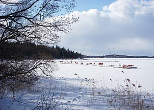 Fiskarfjärden vid Skärholmens gård, vy mot väst.