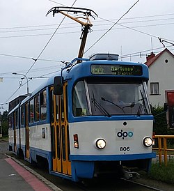 Tatra K2G ve smyčce Vřesinská v Ostravě