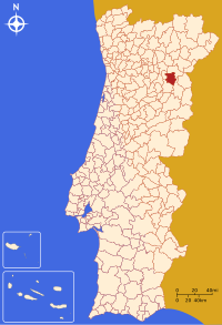 Meda belediyesini gösteren Portekiz haritası