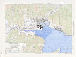 1945年米軍作成の三原市地図