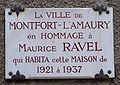 Plaque commémorative de Maurice Ravel, apposée sur sa maison.