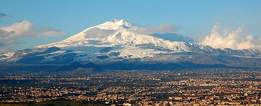 Aerial photo of Mt Etna