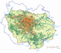 Développement urbain de la région de Paris de 1999 (sans légende)