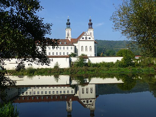 Naab river and Pielenhofen abbey in September 2018