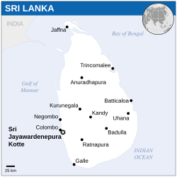 Location o Sri Lanka