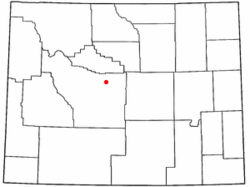 Location of Shoshoni, Wyoming